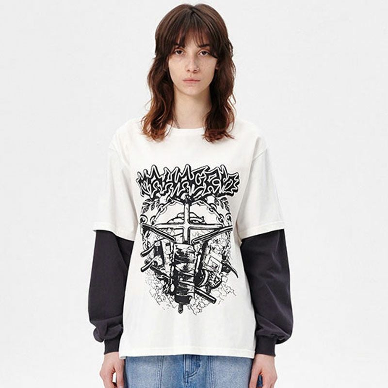 mahagrid HYBRID LAYERED LS TEE マハグリッド レイヤード長袖Tシャツ