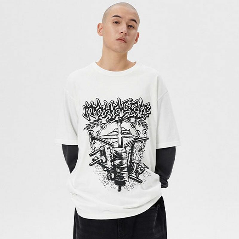 mahagrid HYBRID LAYERED LS TEE マハグリッド レイヤード長袖Tシャツ