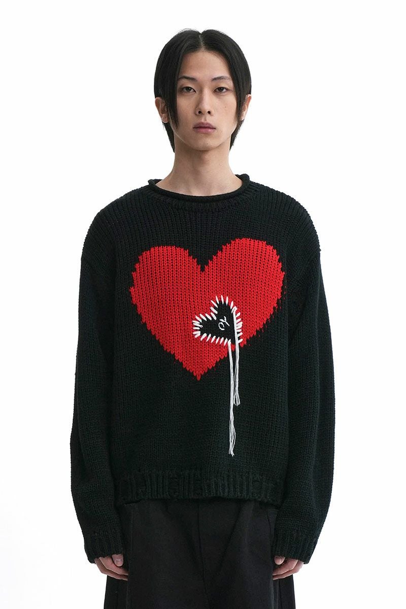 OY HEART STICH DESTOYED KNIT/ハートステッチ ニット OY（オーワイ） ニット セーター HEART STICH DESTOYED KNIT/ハート