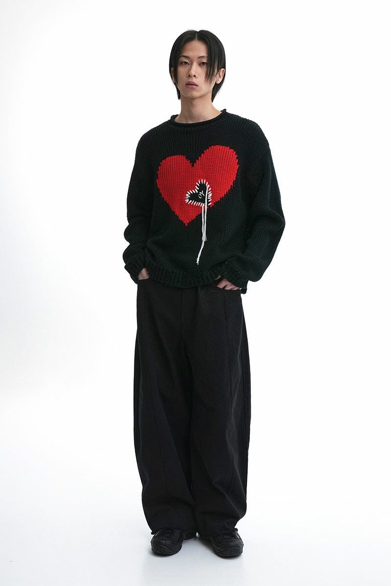 OY オーワイ ハートステッチニット HEART STICH DESTOYED KNIT/全2色
