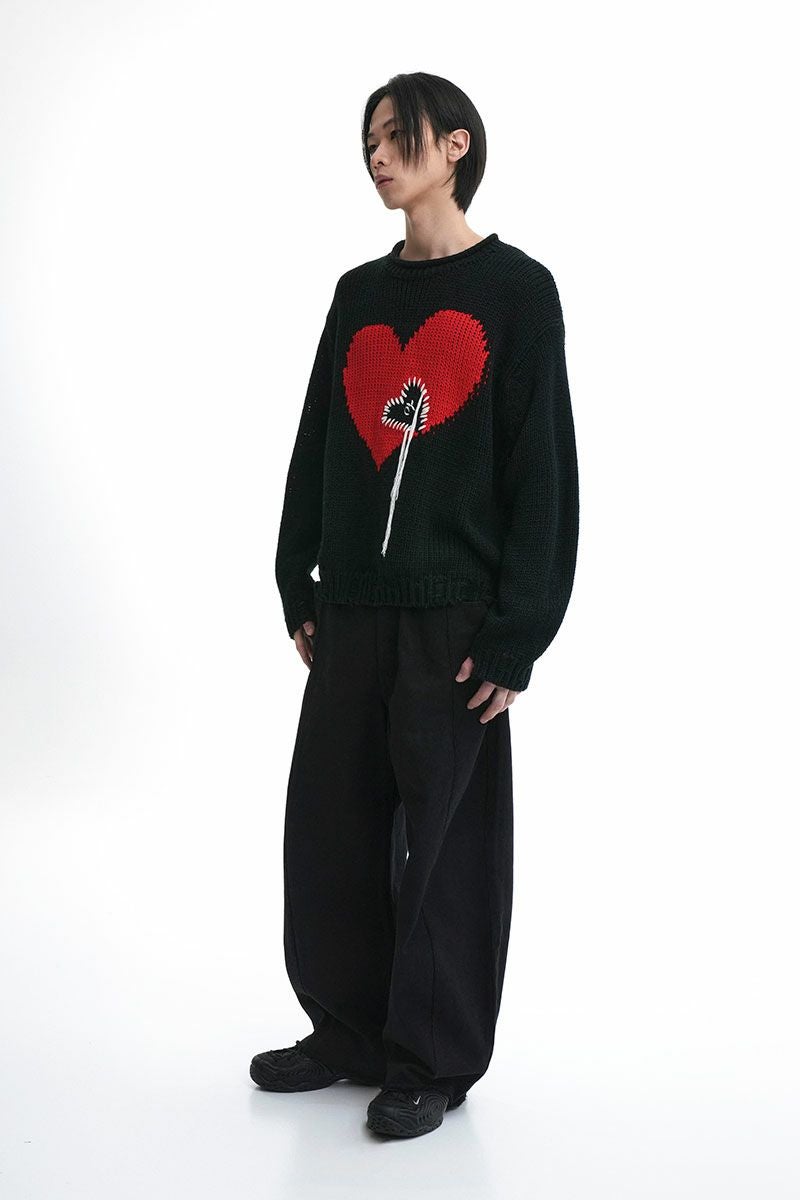 OY オーワイ ハートステッチニット HEART STICH DESTOYED KNIT/全2色