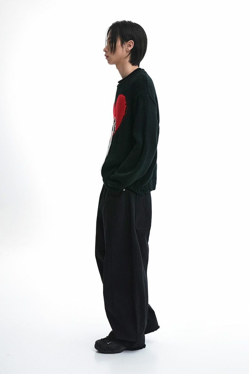 OY オーワイ ハートステッチニット HEART STICH DESTOYED KNIT/全2色
