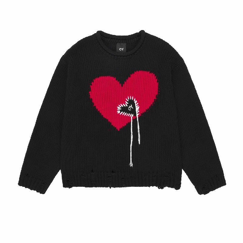 OY オーワイ ハートステッチニット HEART STICH DESTOYED KNIT/全2色 