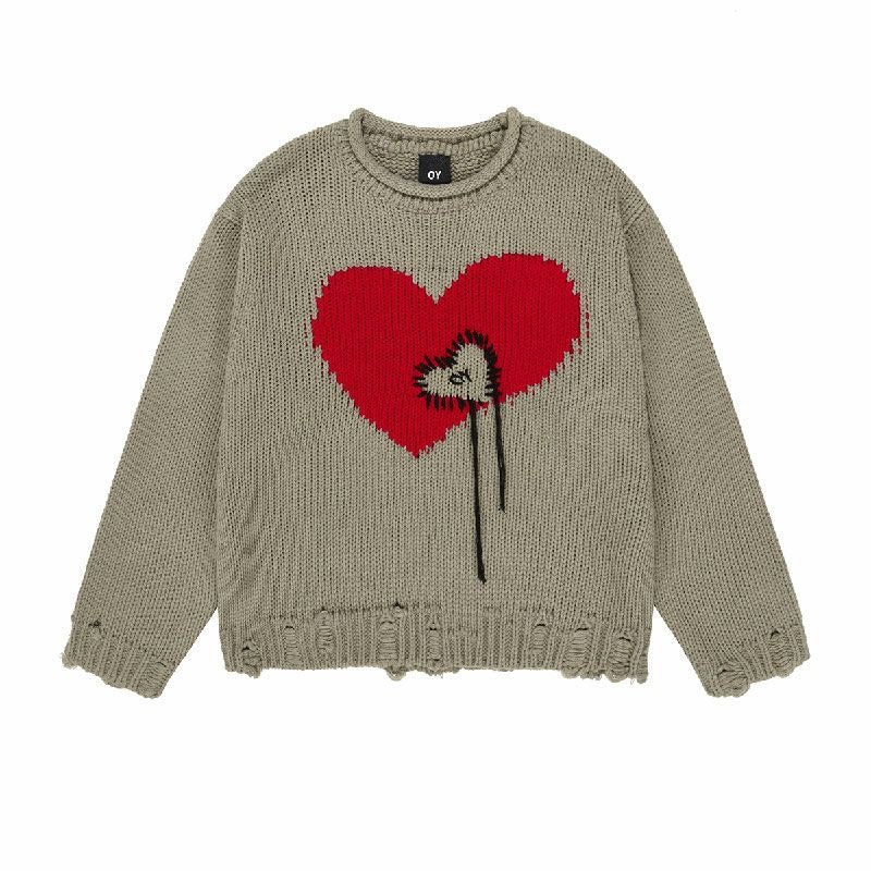 OY オーワイ ハートステッチニット HEART STICH DESTOYED KNIT/全2色 