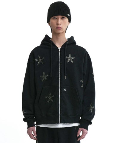 OY オーワイ S.R STONE HOODIE ZIP-UP ストーンデザイン ジップアップ 
