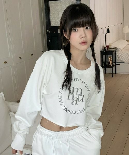 muahmuah ムーアムーア STITCH LOGO CROP MTM/ステッチロゴクロップ