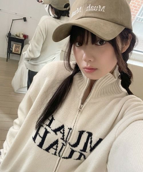 muahmuah ムーアムーア LAMBSWOOL JACQUARD KNIT ZIPUP ラムウールジャ